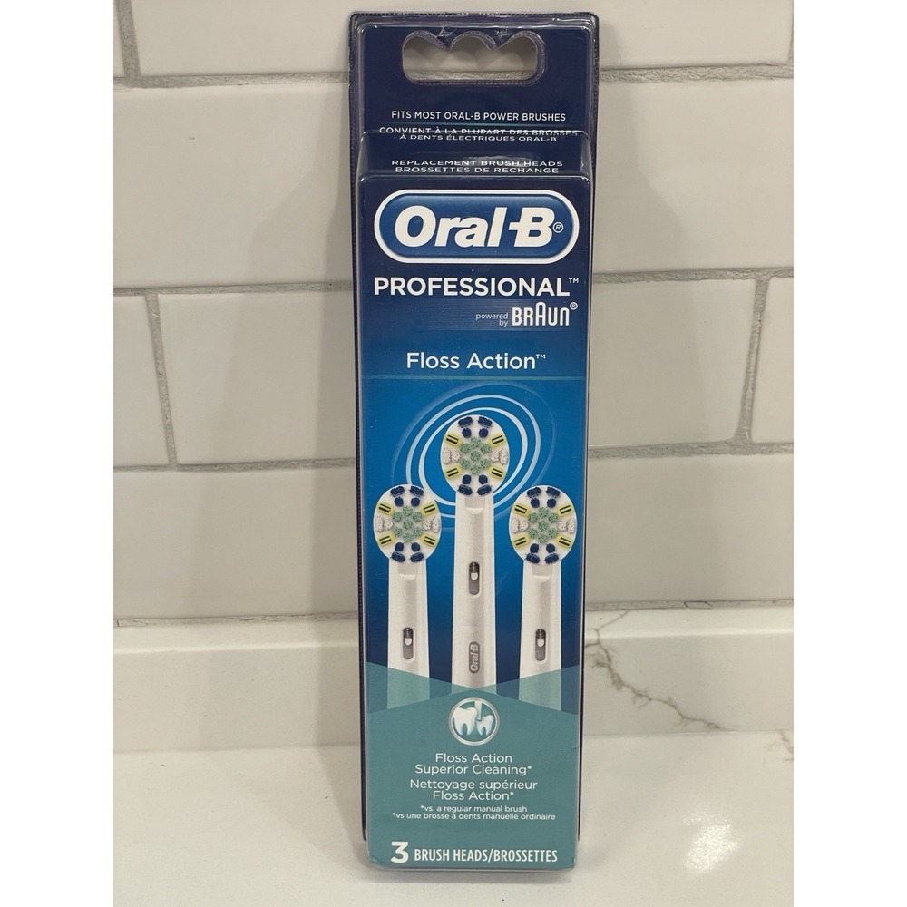 Oral-B Professional Brush Heads Floss Action 3 Pack Braun Replacement‎ Fits Most
